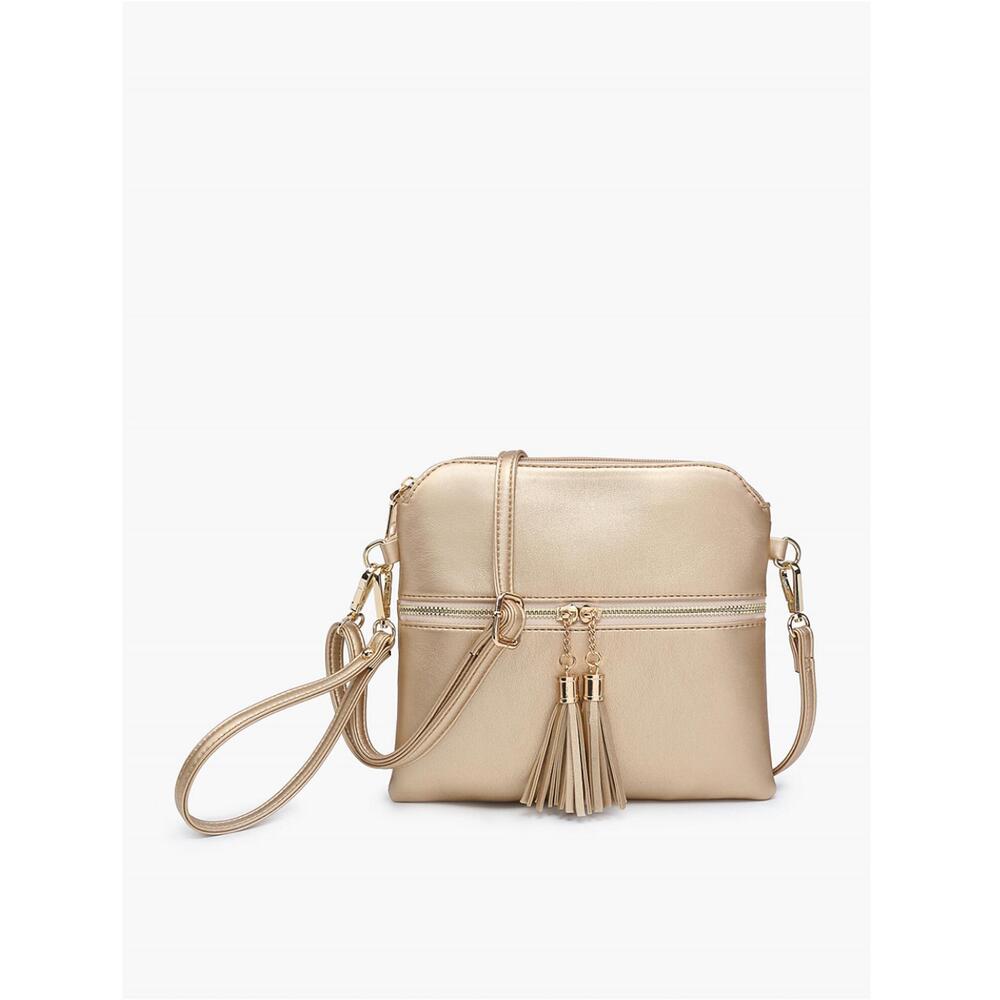 NEW JEN & CO. women's tera crossbody wristlet bag in beige